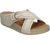 amarpies | Sandalias con Cuña Mujer - Sandalia Destalonada en Color Beige - Sandalia de Verano con Ajuste de Hebilla - Slip On -Cuña Media y Cómoda - Versátiles y Estilosas