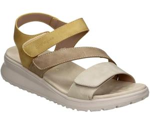 amarpies | Sandalias con Cuña Mujer - Sandalia Estilosa en Color Amarillo Mostaza con Detalles - Cuña Baja y Cómoda - Versátiles y Estilosas