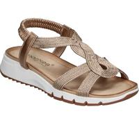 amarpies | Sandalias con Cuña Mujer - Sandalia Estilosa en Color Bronce - Sandalia de Verano sin Cierre - Slip On - Cuña Media y Cómoda - Versátiles y Estilosas - Modelo ABZ30145-37