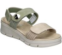 amarpies | Sandalias con Cuña Mujer - Sandalias Casual en Color Verde y Beige - Sandalia de Verano - Máximo Ajuste - Cuña Media y con Plataforma - Cómodas y Versátiles
