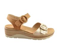 amarpies - Sandalias de cuña y Tiras Adhesivas 837260 Sintético Mujer Color: Combi Cuero Talla: 39