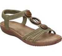 amarpies | Sandalias Planas Mujer - Sandalia Estilosa en Color Verde con Detalles de Pedrería - Sandalias Cómodas Sin Cierre - Slip On - Estilo Casual