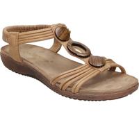 amarpies | Sandalias Planas Mujer - Sandalias en Color Bronce con Detalles de Pedrería - Sandalias Cómodas - Sin Cierre - Slip On - Estilo Casual