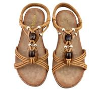 amarpies - Sandalias Planas Muy cómodas 935090 Sintético Mujer Color: Bronce Talla: 37