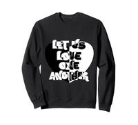 AMARSE Unos A Otros Corazón en Contraste Blanco y Negro Sudadera