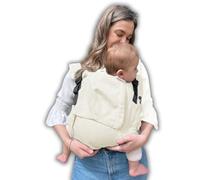 Amarsupiel - Mochila Porteo Bebe Evolutiva y Ergonomica - Cómoda y Fácil de Ajustar a la Espalda - Portabebes Recien Nacido de Algodón - Orgánico & Transpirable (Beige/Liso)