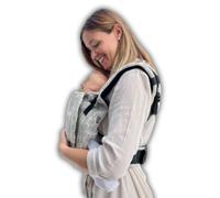 Amarsupiel - Mochila Porteo Bebe Evolutiva y Ergonomica - Cómoda y Fácil de Ajustar a la Espalda - Portabebes Recien Nacido de Algodón - Orgánico & Transpirable (Zebra Gris)