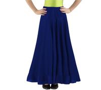 AMARU SANCHESU Falda Flamenca de niña de un Volante para el Baile (FR/ES, Edad, 4 años, Regular, Azul)