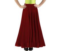 AMARU SANCHESU Falda Flamenca de niña de un Volante para el Baile (FR/ES, Edad, 4 años, Regular, Granate)