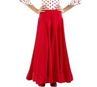 AMARU SANCHESU Falda Flamenca de niña de un Volante para el Baile (FR/ES, Edad, 4 años, Regular, Rojo)