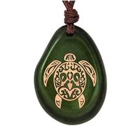 Amarumi Colgante hecho a mano de nuez de tagua - Símbolo de alegría de vivir, armonía y conexión con la naturaleza | Joyería india, Größenverstellbar, Madera, 0