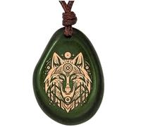 Amarumi Colgante hecho a mano de nuez de tagua - Símbolo de alegría de vivir, armonía y conexión con la naturaleza | Joyería india, Größenverstellbar, Madera, 0