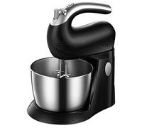 Amasadora, batidora de pie, batidora de cabezal inclinable, eléctrica de cocina para el hogar, recipiente de acero inoxidable, color negro