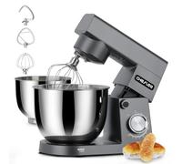 Amasadora CHeflee 1500W Batidora Amasadora,10 Velocidades,3 Funciones,Batidora Planetaria de 360 Grados,con Cuencos de Acero inoxidable de 4,5 L y 5,5 L y Accesorios Para Mezclar y Amasar