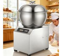 Amasadora Comercial de 1800W - Mezclador Eléctrico con Tapa Y Temporizador Bowl de Acero Inoxidable - Máquina Amasadora Industrial con Doble Rotación para Pan y Masa de Pizza,5KG