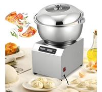 Amasadora comercial de 2200 W con doble rotación,recipiente de acero inoxidable apto para uso alimentario,tapa y temporizador. Amasadora espiral eléctrica de 1400 rpm con doble rotación 8kg/18lbs