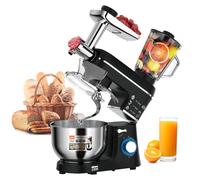 Amasadora eléctrica, batidora de pie eléctrica multifuncional con recipiente de 10 L, jarra de 1,5 L, picadora de carne y licuadora para hornear, cocinar y mezclar. Accesorios aptos para lav