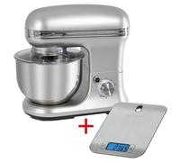 ProfiCook PC-KM 1222 W - Amasadora (incluye báscula de cocina digital, cuenco de acero inoxidable de 5,0 litros, capacidad de 2,5 a 3 kg, báscula de cocina de hasta 5000 g, acero inoxidable) (501222)