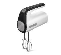 Taurus Station Inox - Batidora amasadora de repostería, 500W, 5 velocidades, función turbo, 2 tipos varillas: amasadoras y batidoras, varillas extraíbles, libre BPA, ergonómica, compacta, blanco/negro