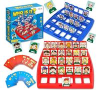 Amasawa Quién es Divertido Juego de Mesa,Adecuado para el Clásico Juego de Mesa Funny Family Guessing Games Kids Children Toy Gift (Rojo y Azul) Versión Inglesa