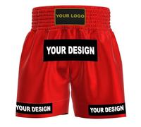 Amata Boxeo Estilo 1 Personalizado Muay Thai Pantalones Cortos Personalizados Ropa de Lucha MMA Gear Kick Outfit Hombres Mujeres Niños Adulto Niño Niña, Rojo -, X-Small