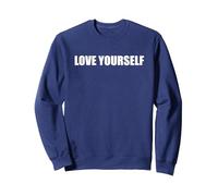 Ámate a ti Mismo Sudadera, Unisex para Adultos, Azul Marino, XL