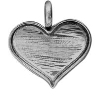 Amate Studios Mini base de corazón de diseñador, 1 paquete, superposición plateada, 29 mm por 23 mm