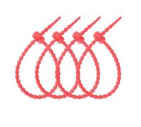 AMateschitz 20 corbatas de silicona de 15 cm, coloridas bridas de silicona para clips, corbatas reutilizables, lazos para el hogar, corbata de pan reutilizable, color rojo