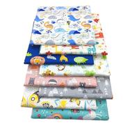 AMateschitz 8 piezas de tela de algodón con estampado de animales de dibujos animados, algodón estampado, tela de sarga impresa, para patchwork, paquetes de tela para ropa de cama de niños, costura