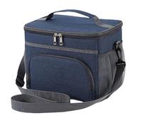 AMateschitz Bolsa isotérmica de 15 l, plegable, para congelador, impermeable, térmica, con correa ajustable para el hombro, bolsa aislante para el almuerzo, color azul marino