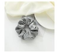 AMateschitz Gomas para el pelo de seda para mujer, de un solo color, elásticas, de seda, 100 % seda de morera pura, accesorio para el cabello, soporte para cola de caballo para mujer, color gris, #2,