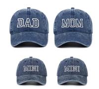 AMateschitz Gorra de béisbol para papá, mamá, mini, gorras de béisbol unisex vintage, gorra de béisbol clásica de algodón, gorra de béisbol ajustable, gorra de béisbol para familia, juego para