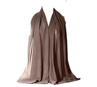 AMateschitz Pañuelo musulmán largo de gasa de un solo color, hijab islámico, bufanda, musulmana, mujer, vegano, gorro para abaya, ramadán hajj, oración, talla única, marrón, 175*70CM