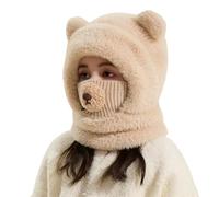 AMateschitz Pasamontañas infantil de invierno, multifuncional, resistente al viento, gorro de punto, máscara de tormenta, gorro con calentador de cuello, para invierno, térmico, forro polar, pasamon
