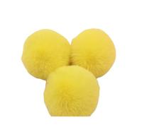 AMateschitz Pompones de 8 cm de piel sintética, pompones de peluche con pelo sintético elástico, pompón de pelo de conejo esponjoso para manualidades, zapatos, bufandas, colgantes, amarillo, 10