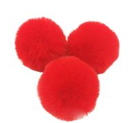 AMateschitz Pompones de 8 cm de piel sintética, pompones de peluche, pompones con pelo sintético elástico, pompón de pelo de conejo esponjoso para manualidades, zapatos, bufandas, colgantes, color