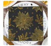 AMateschitz Servilletas de papel Happy Birthday 33 x 33 cm, servilletas de cumpleaños con letras doradas, servilletas de papel para fiestas de cumpleaños, aniversarios, color negro, 20 unidades