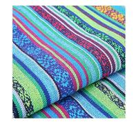 AMateschitz Tejidos Jacquard Vintage Estilo Étnico Patchwork Telas Estampado étnico Tela de Muebles Estampado Floral Exótico Tela Decorativa por Metro para Decoración del Hogar Costura Quilt DIY Azul