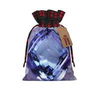 Amatista azul 02 1 bolsa de Navidad con cordón de 8.3 x 11.8 pulgadas, bolsa robusta para regalos y artículos esenciales de uso diario