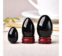 Amatista Cristal de huevo Ornamento de cuarzo Piedra natural Cuarzo Inicio Energía decorativa Mineral de piedra Ornamentos minerales, obsidiana, 20x30mm