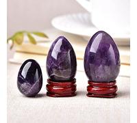 Amatista Cristal de huevo Ornamento de cuarzo Piedra natural Cuarzo Inicio Energía decorativa Mineral de piedra Ornamentos minerales, Amatista, 20x30mm