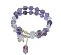 Amatista Natural Pulsera de Cristal Glaze Charmel de Esmalte Psychic Stone Jewelry Feng Shui Decoración por Dinero Suerte Sabiduría Prosperidad/1994, 21213