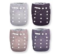 Amatista paquete de 4 pañales de tela con 4 insertos de bambú