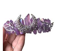 Amatista, piedra en bruto, corona de cristal de cuarzo, piedra clara cruda, amatista, Ángel, Aura, peine dorado, princesa nupcial, accesorios for el cabello de sirena Inicio Colecciones (Color : XS,