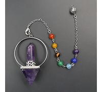 Amatistas naturales pirámide péndulo 7 chakra cadena piedras espiritual equilibrio energía generador de energía colgantes-Amatista_PORCELANA