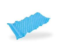 AMATOYS - Colchoneta Hinchable Inflable para Camping, Playa y Excursiones - Ligera, Compacta y Resistente - Fácil de Inflar y Desinflar - Ideal para Aire Libre y Viajes (Azul)