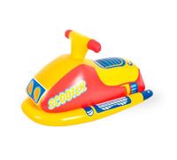 AMATOYS- Colchoneta Hinchable para Piscina - Flotador AcuAtico Resistente, Diseño Divertido, Ideal para Playa, Verano y Fiesta en el Agua (Moto Amarilla)