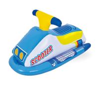 AMATOYS- Colchoneta Hinchable para Piscina - Flotador AcuAtico Resistente, Diseño Divertido, Ideal para Playa, Verano y Fiesta en el Agua (Moto Azul)