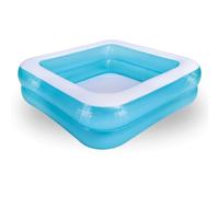 AMATOYS - Piscina Hinchable para Ninos y Bebes - Portatil, Segura y Facil de Usar - Ideal para Jardin o Terraza - Diversion de Verano al Aire Libre (Celeste 145 X 145 cm)