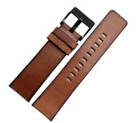 AMAUPCKCA Correa de cuero retro for reloj Diesel DZ4343 DZ4323 DZ7406. Correa de cuero italiano vintage de 22 mm, 24 mm, 26 mm y 28 mm. Brazalete for hombre.(Brown black clasp,28mm)